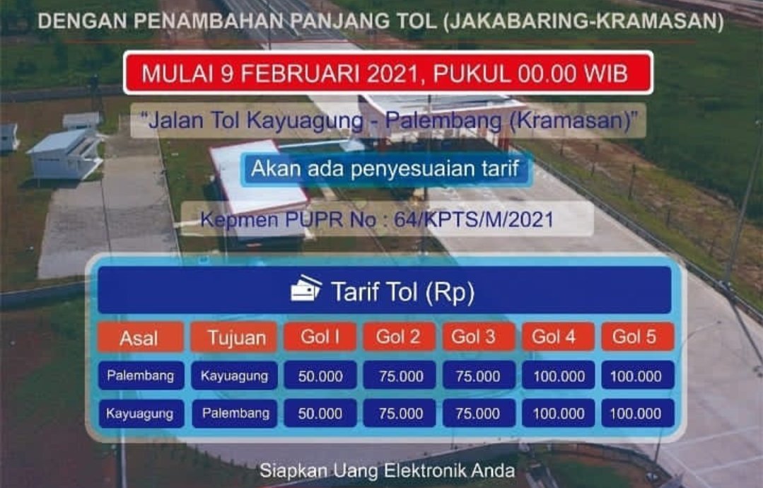 Penyesuaian Tarif Tol Kayuagung-Palembang Ditentang, Netizen Minta ...